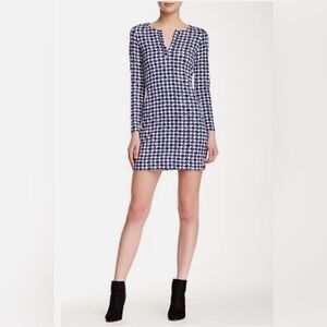 NWT SZ 6 Diane von Furstenberg (DVF) “Reina” Long Sleeve Dress in blue check-dot